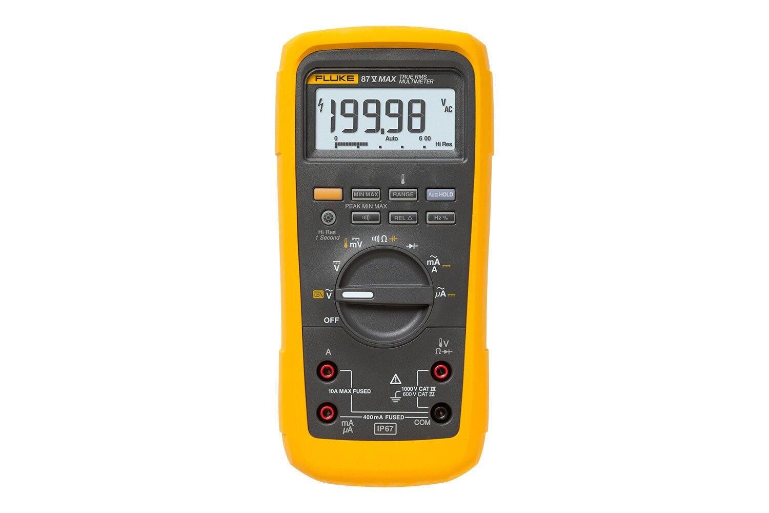 Fluke 87V digital multimeter used on preventative maintenance visits